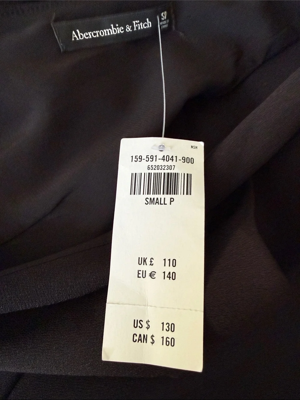 Abercrombie & Fitch Black Sleeveless V-Neck Maxi Dress high slit